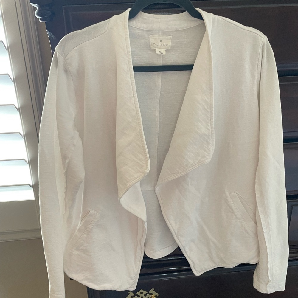 Caslon Cream Textured Top cardigan from Nordstrom XL office work casual